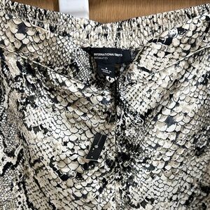 INC International Concepts Snake Print Pants - Black and Cream